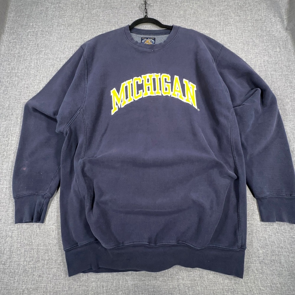 Vintage Steve & Barrys Michigan Sweatshirt Men XXL Heavy Crewneck Distressed Y2K